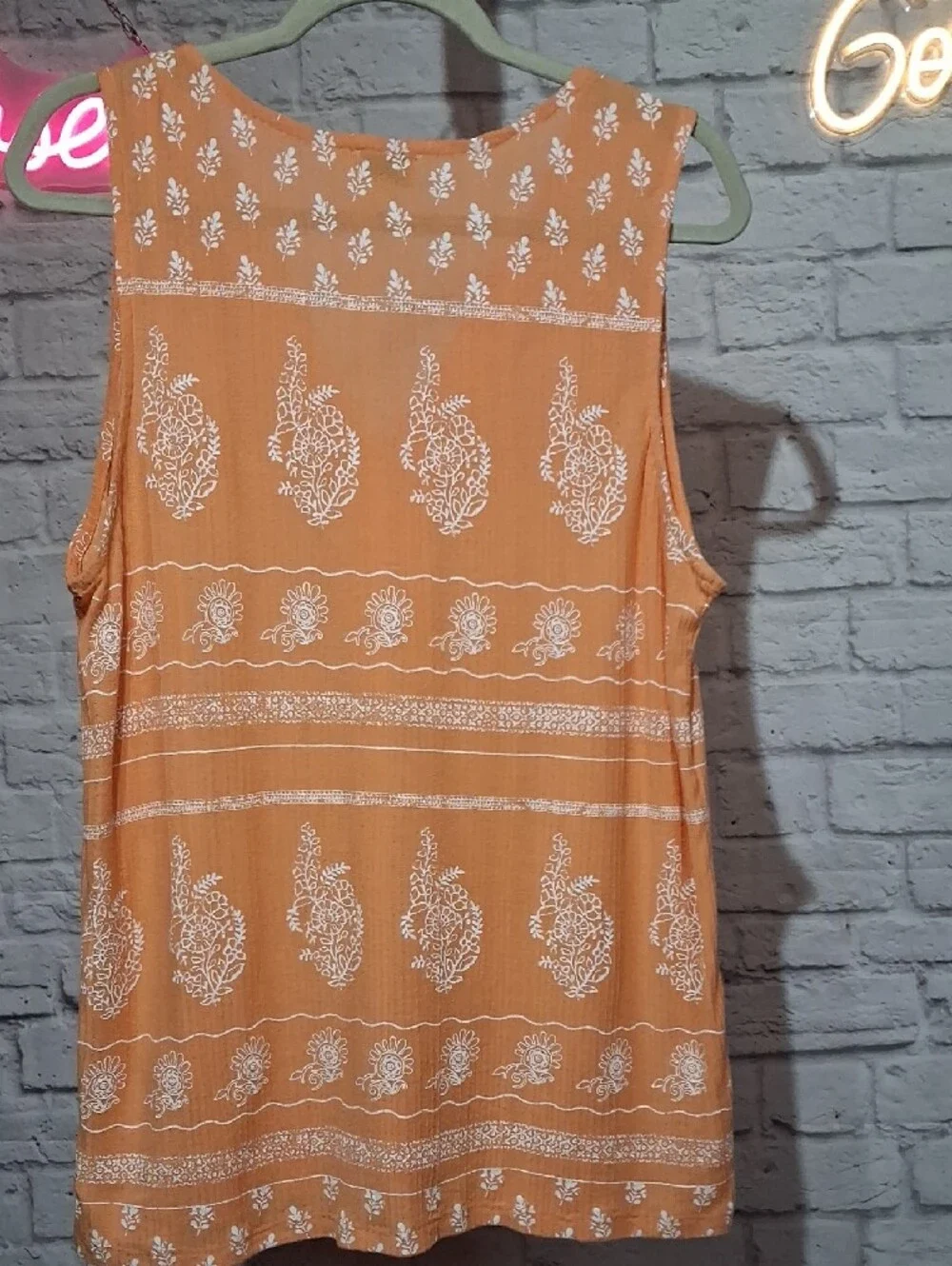 Wonderly Orange Printed Button-Front Sleeveless Camisole - Picture 6 of 6